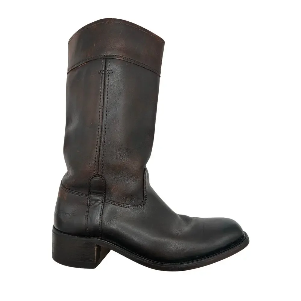 VTG CAMPUS BOOT Rio Grande Square Toe Western Brown  Leather Men's Size 8 D